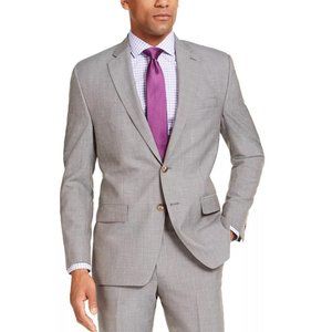 NWT Men's Classic-Fit UltraFlex Stretch Textured Suit Jacket SZ 44R - Light Grey